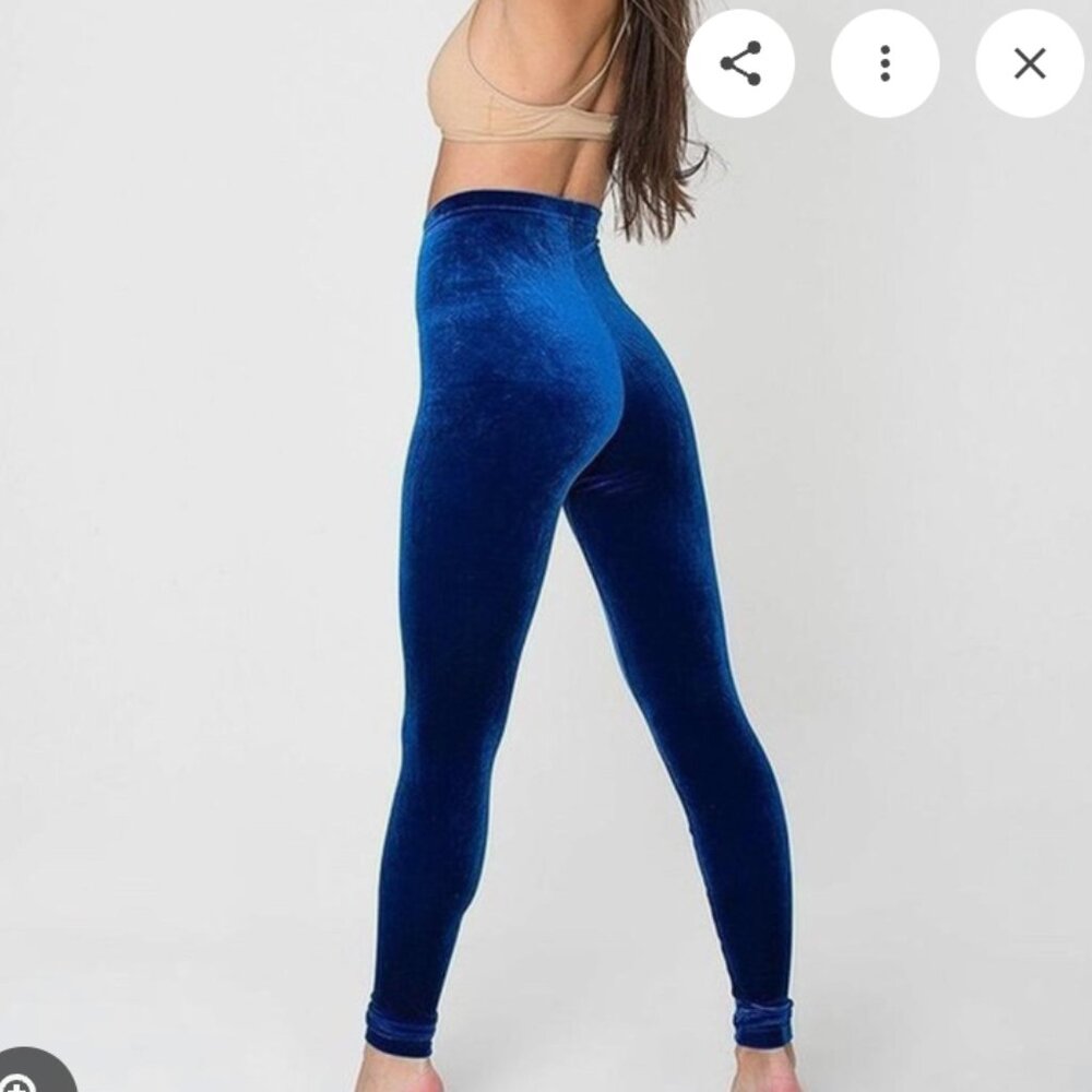 American Apparel stretch velvet leggings in Navy
